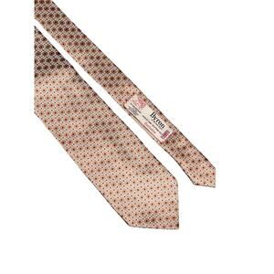 Byron British Style Handmade Silk Tie Beige Geometric Pattern Classic Luxury